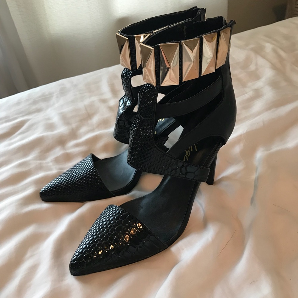 Black and Gold Privileged Heels